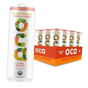 ZERO Organic energy drink, zero sugar, gluten-free, vegan 12 Fl Oz Pure Peach - Picture 1 of 7
