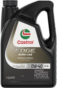 Castrol Edge Euro 0W-40 A3/B4 Advanced Full Synthetic Motor Oil, 5 Quarts - Picture 1 of 5