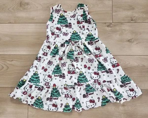 Handmade Hello Kitty Christmas Dress Girls 4-7 Holiday Sleevless Soft Fleece - Picture 1 of 12
