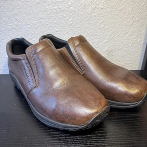 Merrell Jungle Moc Crafted Slipper Braun Leder Schuhe Herren Größe 10 Arbeitskleidung - Bild 1 von 10