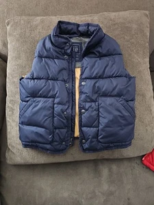 babyGap Navy Blue Boys Puffer Vest Jacket Full Zip Size 5T - Picture 1 of 5