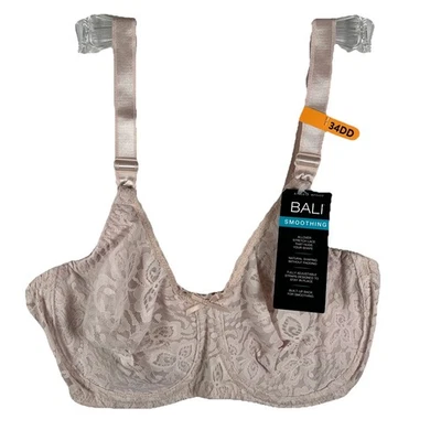 Sujetador con aros Bali 34DD de encaje y liso sin costuras 3432 rosa $44 Foto 1 de 4