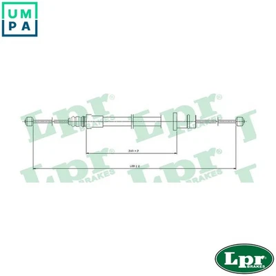 CABLE PULL PARKING BRAKE C0994B FOR PEUGEOT EXPERT/Platform/Chassis/Van 806 1.8L - Image 1 of 4