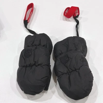 Hestra Kids Black Puffer Mittens Size 2 With Red Straps Toddler - Image 1 of 4
