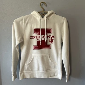 Russell Athletics Indiana Hoosiers White Hooded Sweat Shirt Size S - Picture 1 of 19