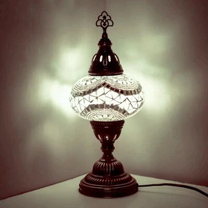 Turkish Moroccan Mosaic Colourful Tiffany Table Bedside Desk Lamp Light & Bulb-L - Picture 1 of 8
