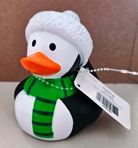 NAVIDAD COLECCIONABLE PATITO GRANDE DISFRAZADO 4" GOMA PATITO PINGÜINO JUGUETE DE BAÑO NUEVO CON ETIQUETAS - Imagen 1 de 4