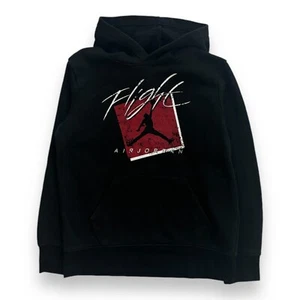 Boys Nike Jordan Nike Flight Hooded Sweatshirt Black Size Medium - Picture 1 of 3