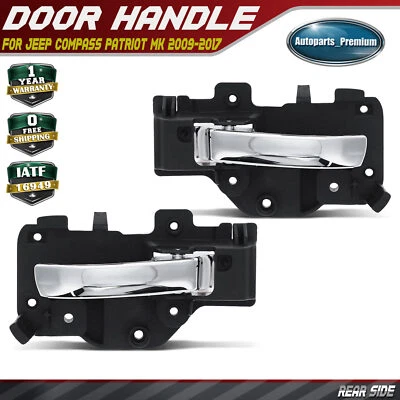 2Pcs Rear Side Chrome Interior Door Handle for Jeep Compass Patriot MK 2009-2017 - Image 1 of 4