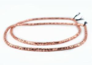 Faceted Copper Triangle Heishi Beads 4mm, 24 inch Strand 24 Inch Strand