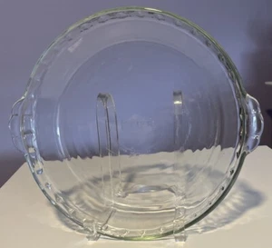 Piatto per torta Pyrex #229 bordo scanalato capesante 9 1/2" vetro trasparente piatto profondo stoviglie da forno - Foto 1 di 7
