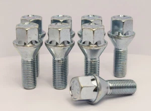 8X M12 X 1.5 26Mm Viti Coniche Per Ruote (Zincato) - Foto 1 di 2