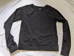 Lululemon Voyager Sweatshirt Black Size 6 Thumb Holes Cotton Blend LW3A325 - Picture 1 of 22