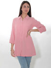 -50% Hemd Bluse Jacke Tunika von Dolcezza S = 38 Leinen pink rosa Kragen A-Form
