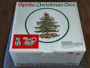 New In Box Spode Christmas Tree Rocking Horse Creamer & Jack-in-box Sugar Box - Picture 1 of 7
