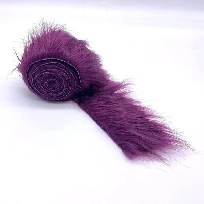 Plum Faux Fur Fabric Sold By Ribbon Strips (60 " Wide) Pre Cut Fabric - Image 1 of 4