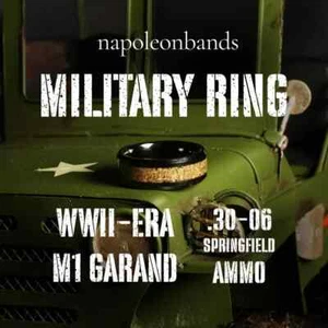 Anello M1 Garand Fucile Munizioni Uomo Fede Nuziale, Patrimonio Militare US Army Ring - Foto 1 di 10