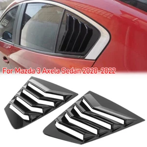 For Mazda 3 Axela Sedan 2020-2022 Gloss Black Rear Window Louver Cover Shutters - Foto 1 di 8