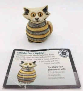 Harmony Kingdom Pot Bellys box PBCSEP  "Septimus" monthly Calendar Cats 2in - Picture 1 of 14