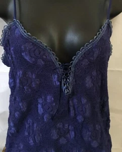  Cinema Etoile Size Small Med Blue Lacey Short Chemise Nighty Baby doll VTG - Imagen 1 de 8