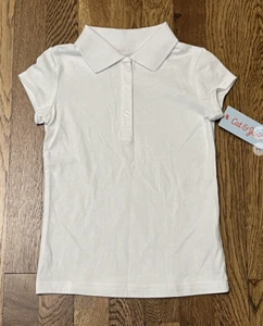 Cat & Jack Girl's Size XS (4-5) Short Sleeve School Uniform Polo Shirt White - Picture 1 of 2
