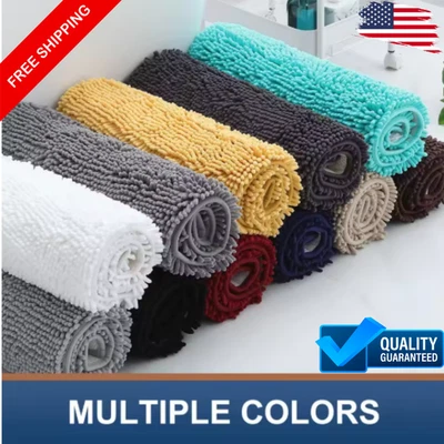 Alfombra de baño de felpa de lujo 40x60 cm alfombra antideslizante suave peluda para ducha y bañera Foto 1 de 4