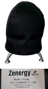 Silla de bola Safco Zenergy - Asiento de poliéster - Base de cuatro patas - Negra, excelente - Imagen 1 de 5