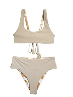 Maaji Nacar Nathalie Sporty Bralette Top S & Babylon High Rise Bikini Bottoms  M - Image 1 of 4