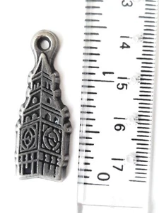 Antique Tower of London Big Ben Clock Tower Pendant or Charm - Picture 1 of 3