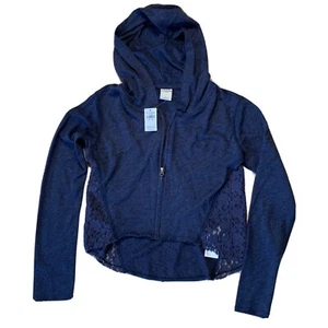 Abercrombie Hoodie Mädchen dunkelblau Spitze roher Saum  - Bild 1 von 6