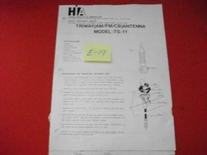 HARADA "TRIWAY" AM/FM/CB MODEL TS-11 ANTENNA SPECS,INSTALLATION,ADJUSTMENT INFO. - Picture 1 of 2
