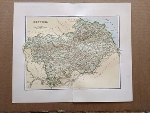 Berwick Schottland Berwick upon Tweed antike Karte um 1895 - Bild 1 von 3