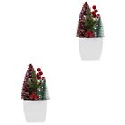 2 Count Outdoor Decor Christmas Simulation Potted Plant Props