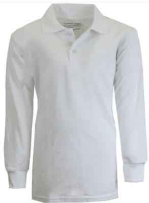 Camisas polo de uniforme escolar de piqué manga larga con botones para niños (paquete de 3) talla 4-20 nuevas con etiquetas Foto 1 de 4