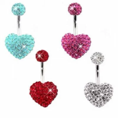 Ferido Cuore Piercing Ombelico Piercing Acciaio Chirugico 1.6mm x 10mm Barretta - Immagine 1 di 2