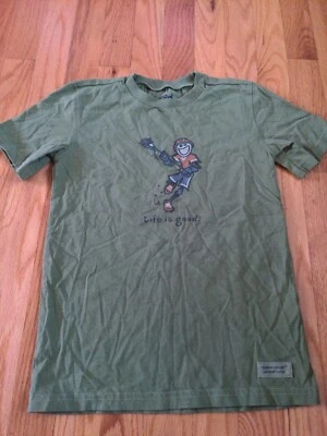 Camisa Life Is Good Niños Jóvenes 5-6 Verde Lacrosse Manga Corta B3 Foto 1 de 4