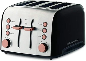 Brooklyn Collection Toaster 4 Slice Cooper Extra Wide Slots W/ Crumb Tray - Picture 1 of 5