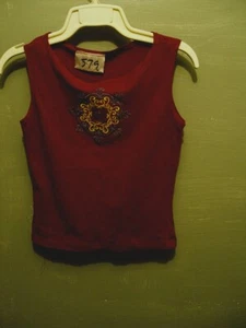 579 Vintage Y2K ärmelloses Crop Tank Top bestickt Boho 90er - Bild 1 von 7