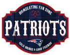 Nfl New Engalnd Patriots 12" Distressed Wooden Homegating Fan Zone Tavern Sign