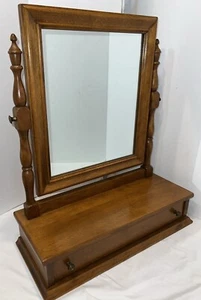 VGuC Ethan Allen Baumritter Dresser Top Vanity Shaving Mirror w/Drawer 23” - Picture 1 of 21