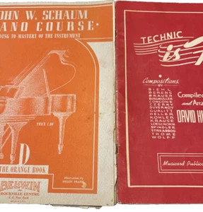 Lot of 2 Vintage Piano Instruction Books – Schaum (1941) & Hirschberg (1945) - Picture 1 of 8