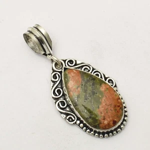 Unakite Gemstone Ethnic Handmade Pendant Jewelry Gift For Her 1.8" AP-21683 - Imagen 1 de 1
