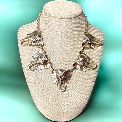 Hermoso collar llamativo de cristal tono dorado ELEFANTE 514 Foto 1 de 4