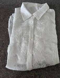 VTG White Cottage Core Lace Peasant Boho Blouse R#99047 Sz M Rare Details - Picture 1 of 11