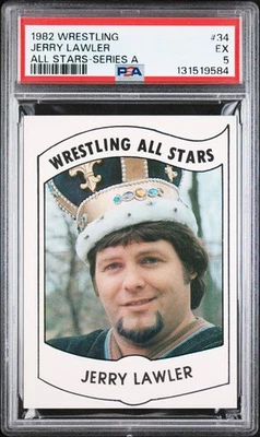 1982 PWE Wrestling All Stars #34 Jerry The King Lawler novato PSA 5 nuevo certificado Foto 1 de 2
