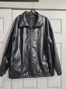 SAMPEEL Lederjacke Herren Faux Oversized Motorrad Bomber Mantel (XXL-48"Brustumfang - Bild 1 von 7