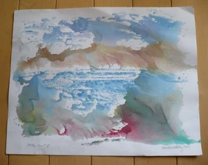 SANDRA WHITING North Coast PLEIN AIR WATERCOLOR VINTAGE 90s MODERN IMPRESSIONIST - Picture 1 of 14