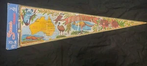 Vtg Australia Pennant ~ Map Kangaroo Koala Platypus Emu Kookaburra Citer NEW A1 - Picture 1 of 13