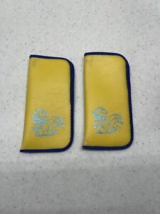 Vintage MCM 1960’s-70s Blue And Yellow Leather Eyeglasses Case Holder