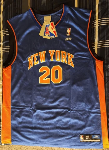 Allan Houston, New York Knicks Men's Jersey Size XL Blue Orange NBA Cover